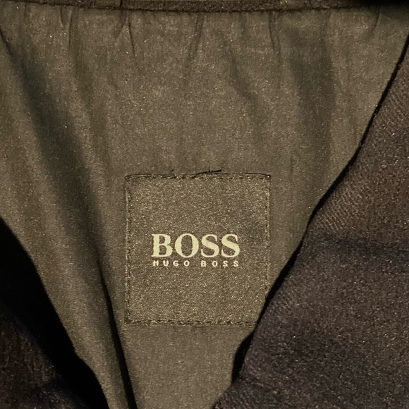 Men Hugo Boss Wool Blend Coat Large Black - Picture 3 of 6